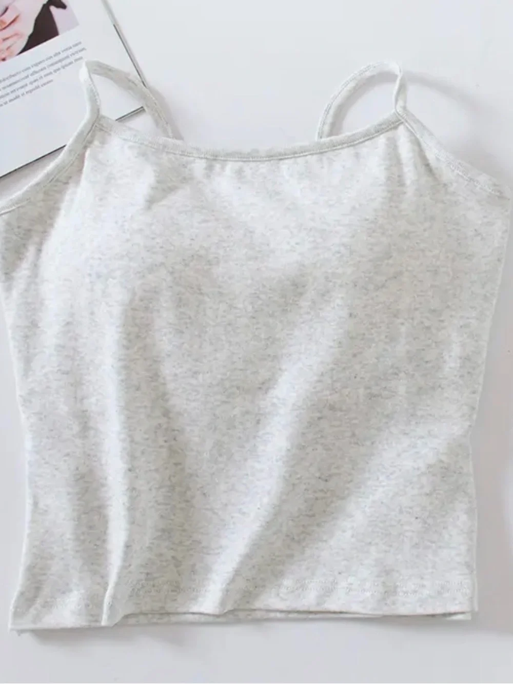 Women's Light Gray Heathered Camisole Tank Top - Picture 1 of 4